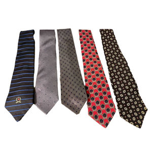 TOMMY HILFIGER MEN'S NECK TIES 100% SILK CLASSIC LOT OF 5